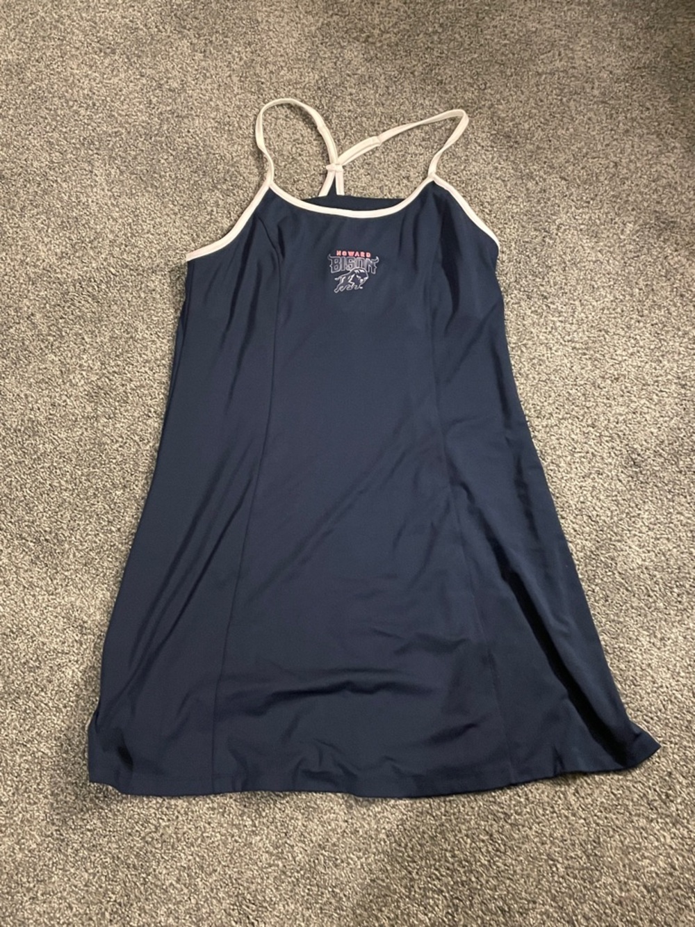 Navy Blue Howard Dress with White Trim